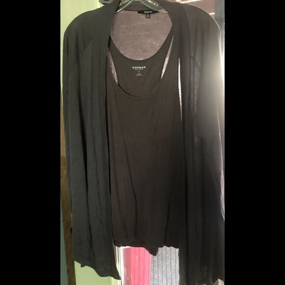 💥Express Tank and open Cardigan set in dark grey. Size Medium . - Picture 1 of 1